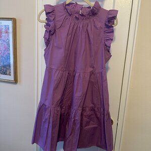 Purple Ruffle Mini Dress